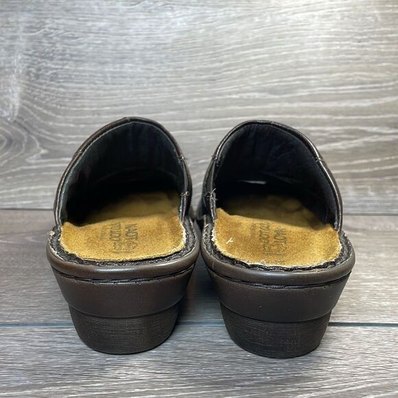Naot Leap Brown Leather Women’s Sz 5/EU 36 Slip On Comfort Mules - Picture 4 of 11